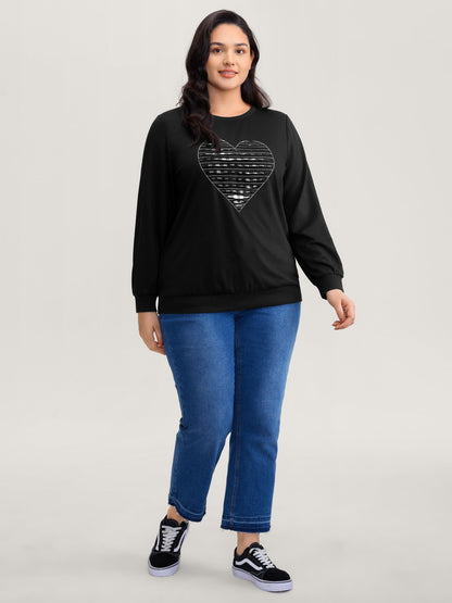 Supersoft Heart Cut-Out Embroidery Sweatshirt