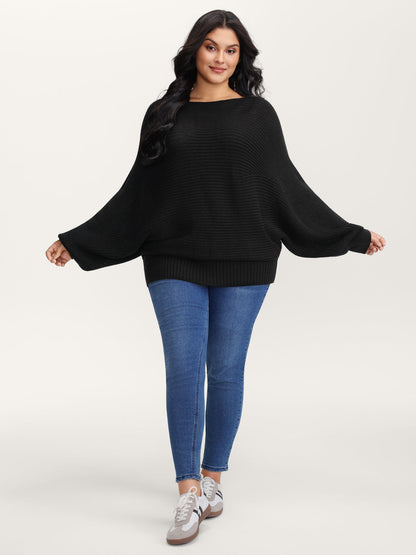 Boat Neckline Tissue Textured Pullover