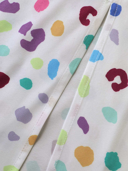 Multi-Color Leopard Print Surplice Midi Dress