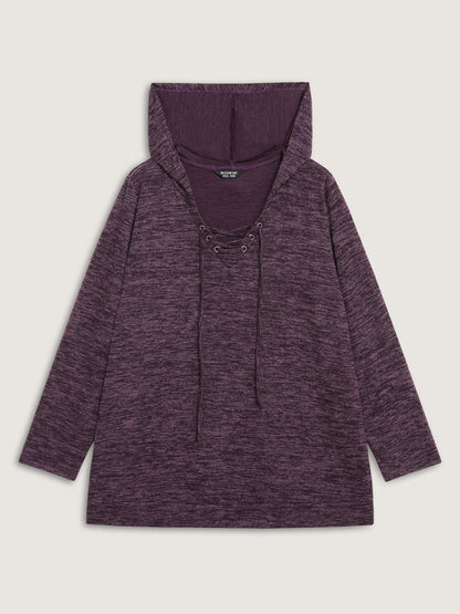 Heather Neck Cross-Tie Hoodie