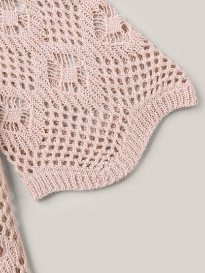 Cut Out Textured Feel Pullover