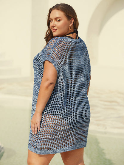 Color Contrast Cut-Out Swim Cover-Up
