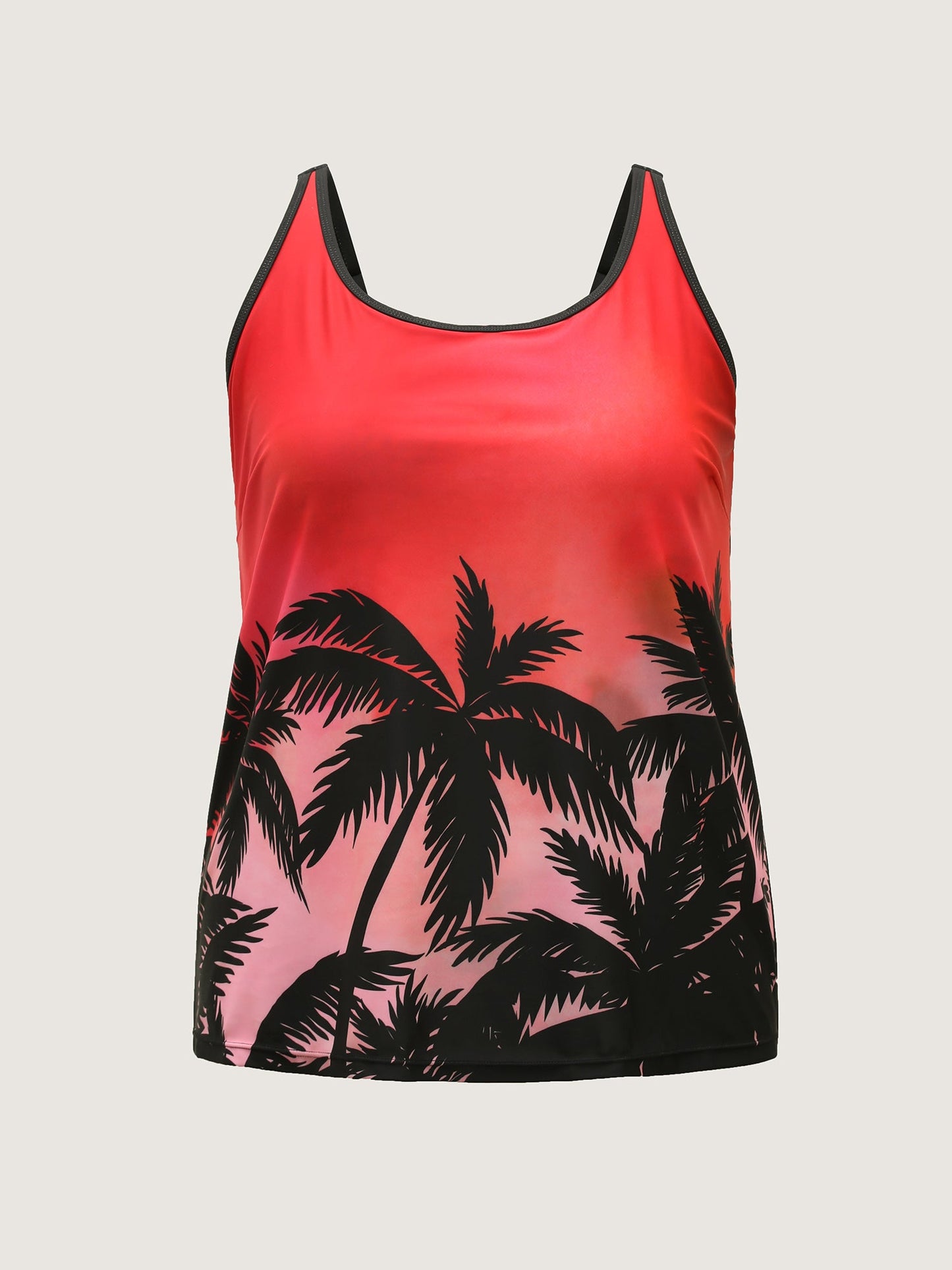Tropical Color Contrast Swim Top