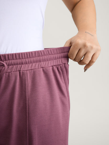 Applique Embroidery Drawstring Wide-Leg Pants