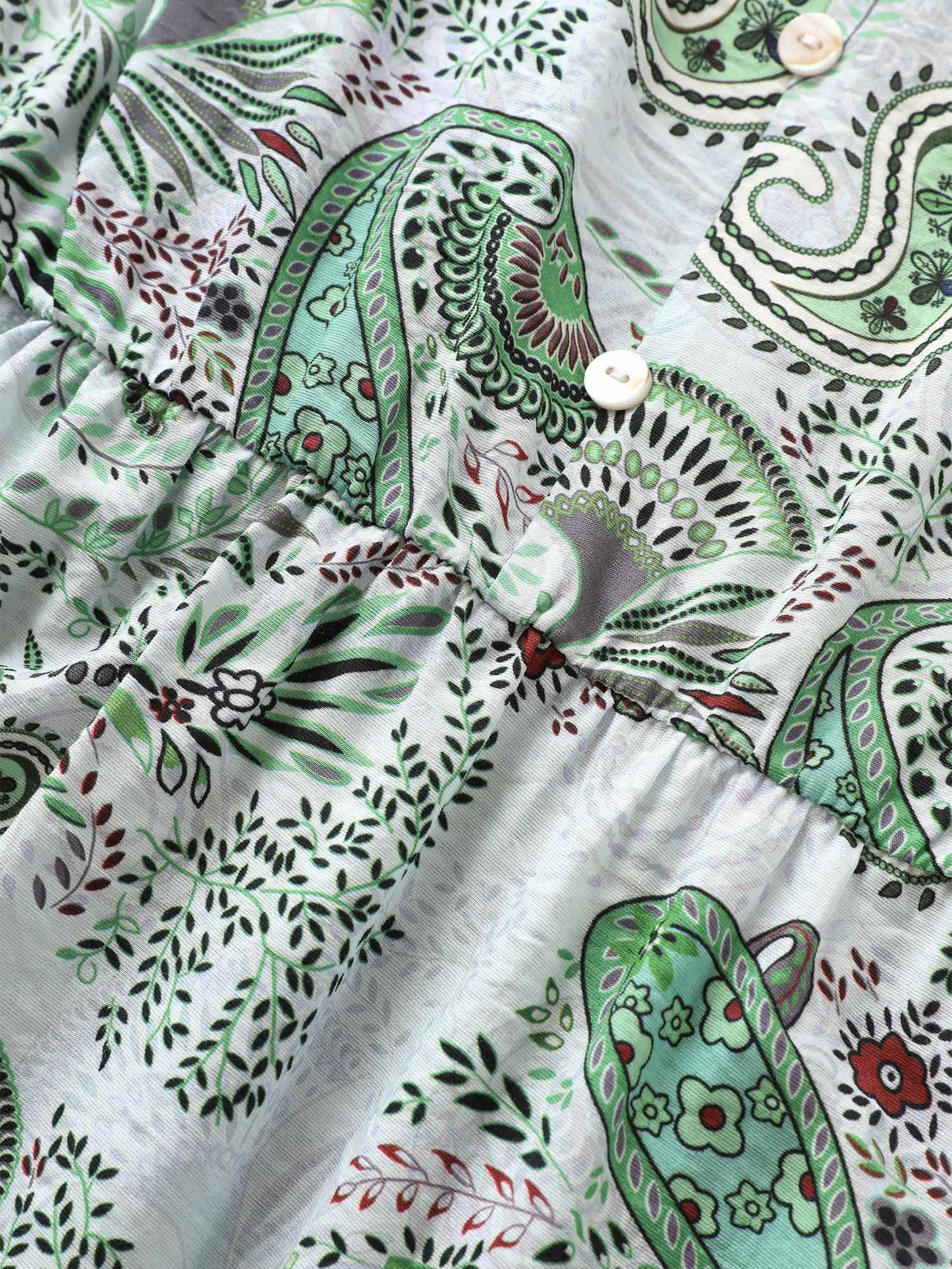 Paisley Print Knot Elastic Waist Blouse
