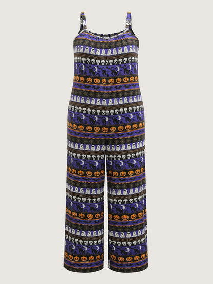 Supersoft Halloween Print Pockets Sleep Jumpsuit