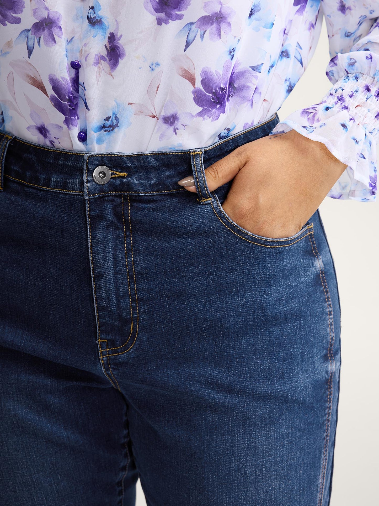 Stretchy Mid-Rise Bootcut Jeans