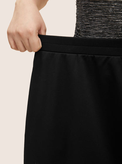 Laser Cut Elastic Waist Pocket Skirt