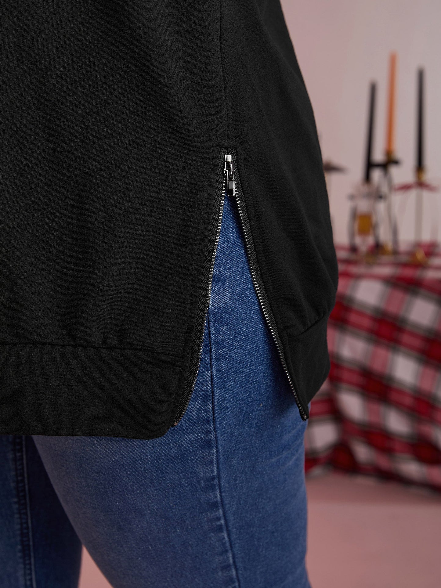 Romantic Skull Back Motif Hoodie
