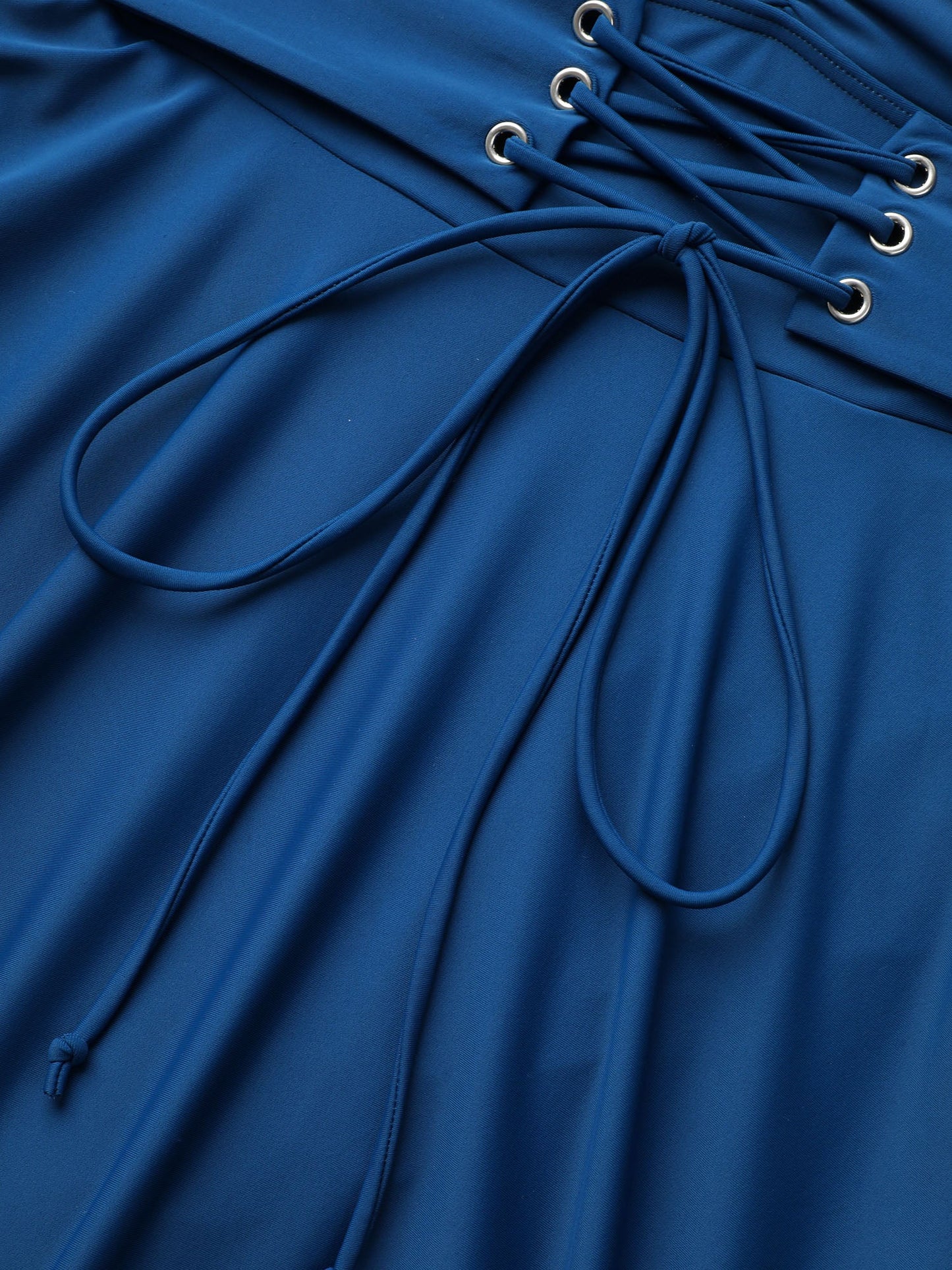Waist-Tie Ruched Flared Swim Dress