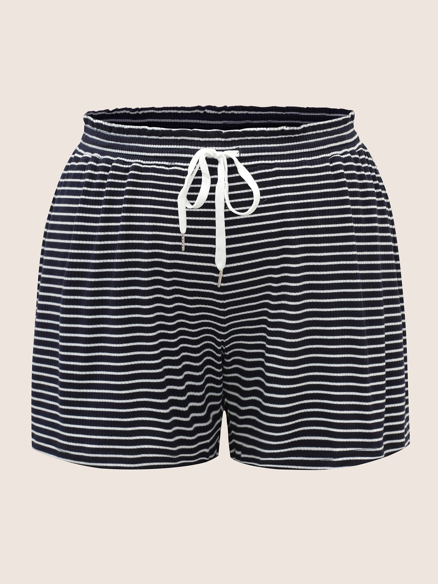 Letter Striped Drawstring Pajama Sets