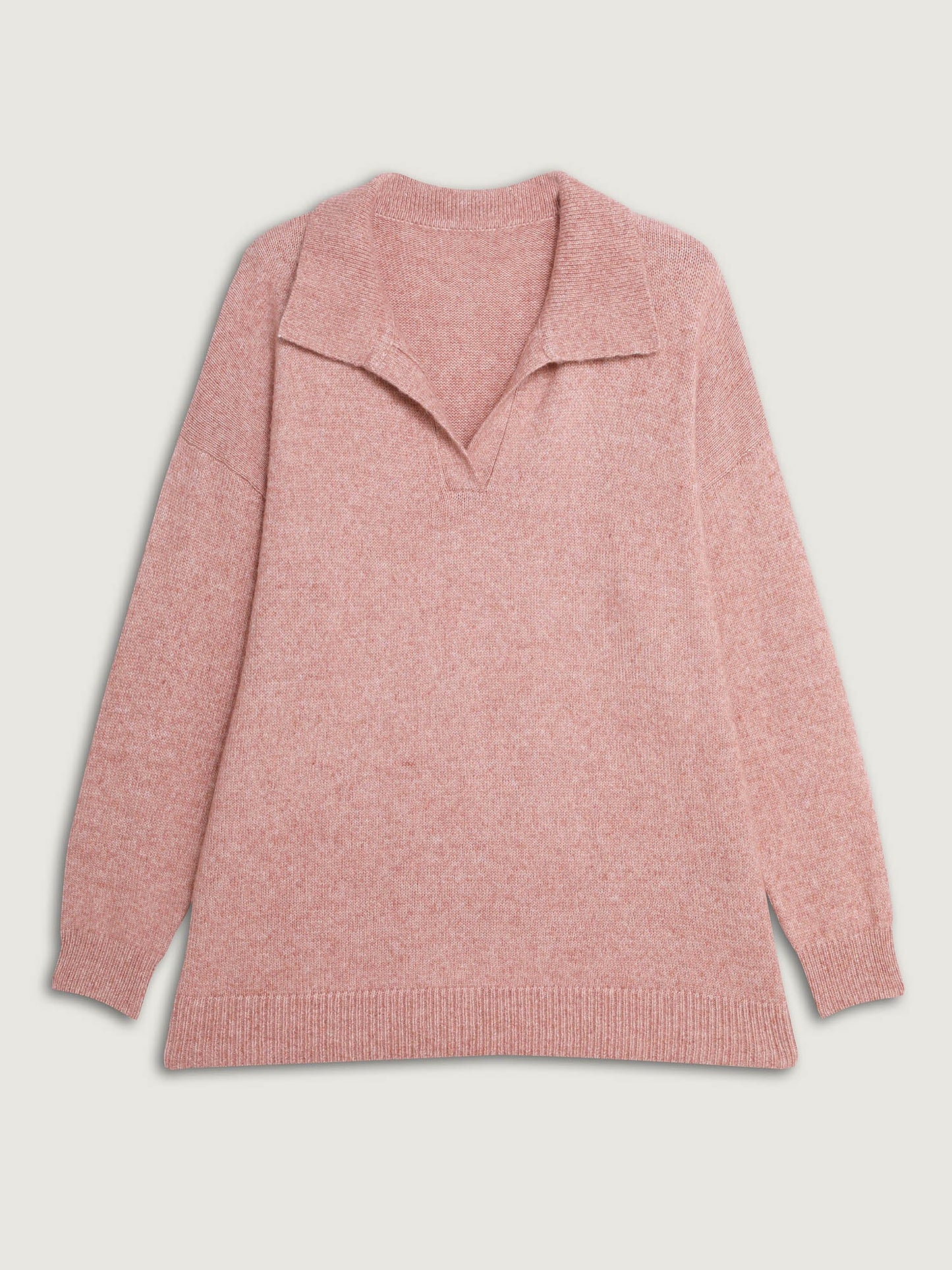 Heather Ribbed Hem Solid Pullover