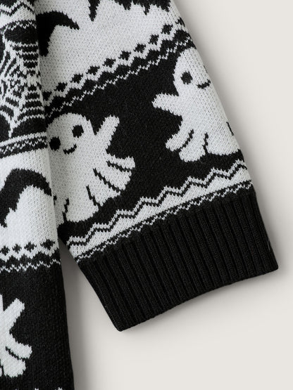 Halloween Elements Jacquard Knit Cardigan
