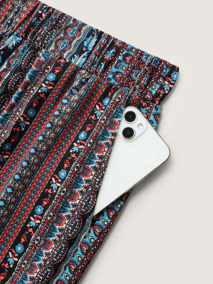 Boho Stripes Stretchy Waist Pants