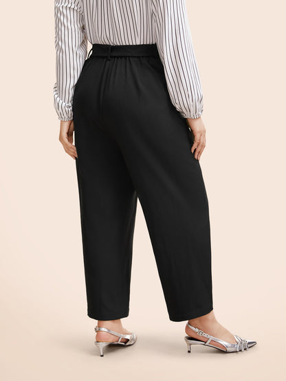 Mid Pleated Rise Belted Pants
