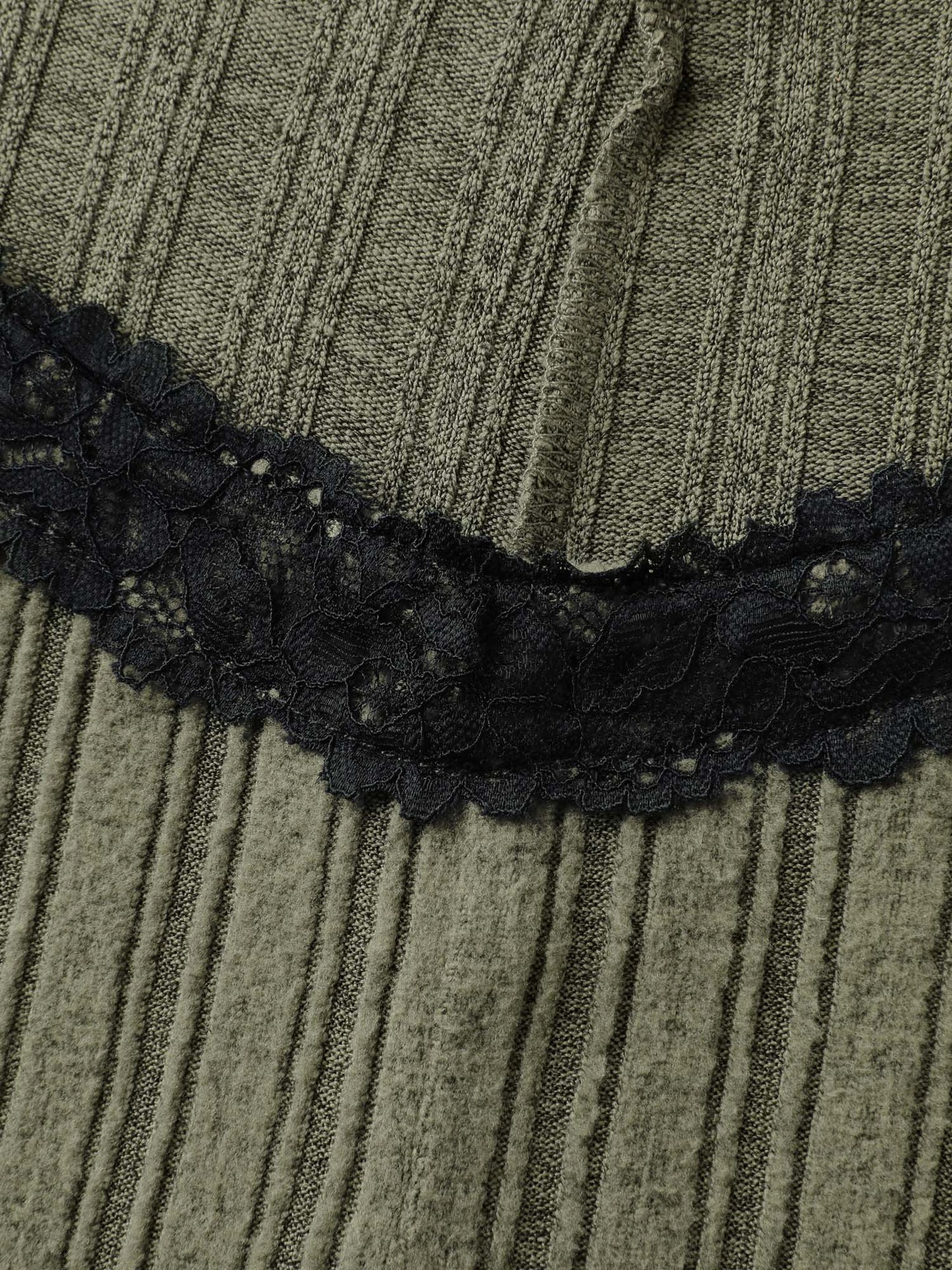 Ribbed Texture Lace Adjustable Lounge Jumpsuit