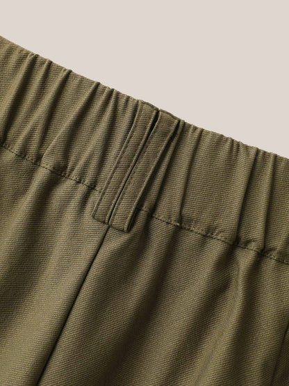 Drawstring Waist Straight-Leg Pants