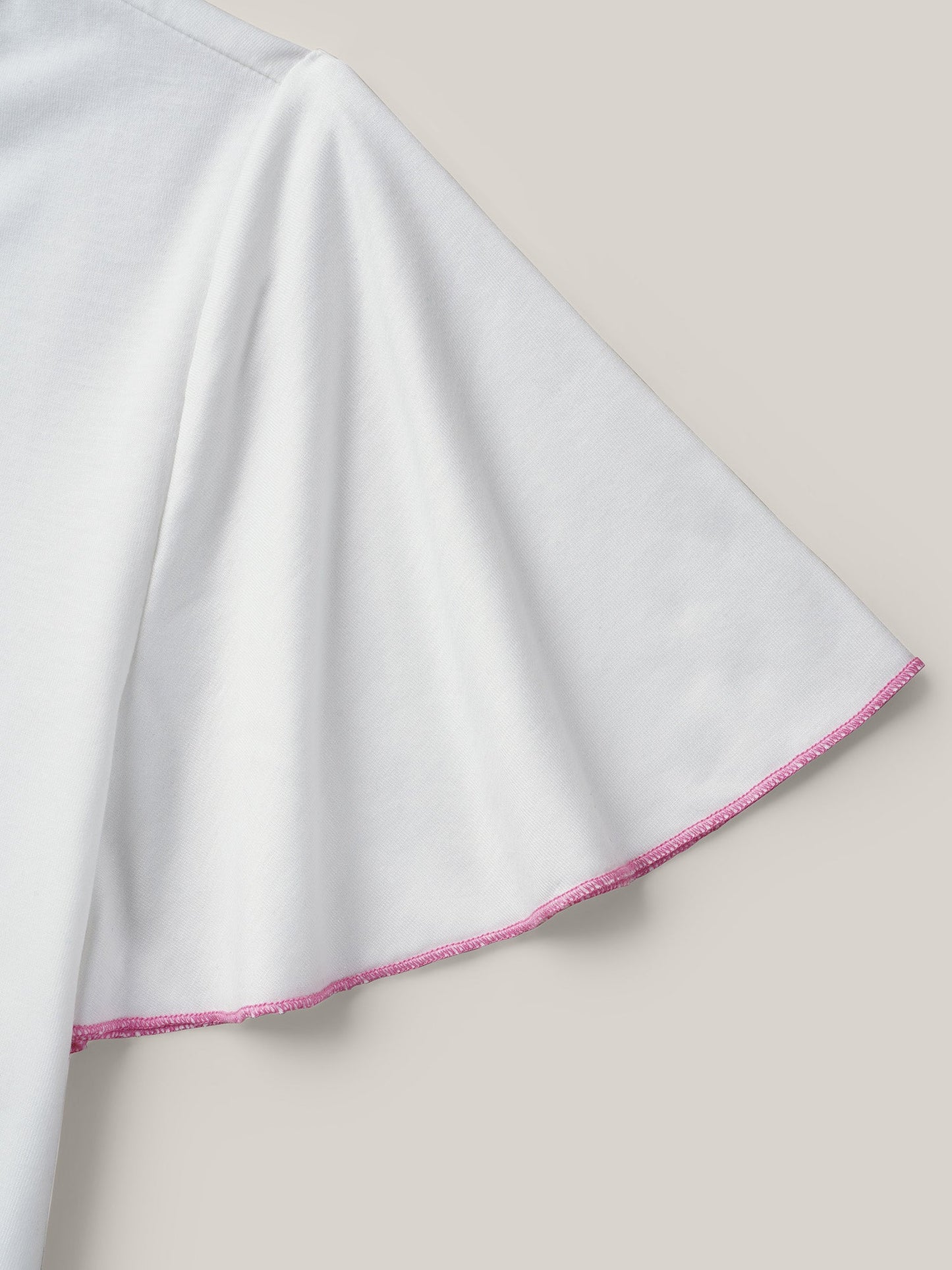 Color Splash Stretchy Flutter Sleeve Plain Top