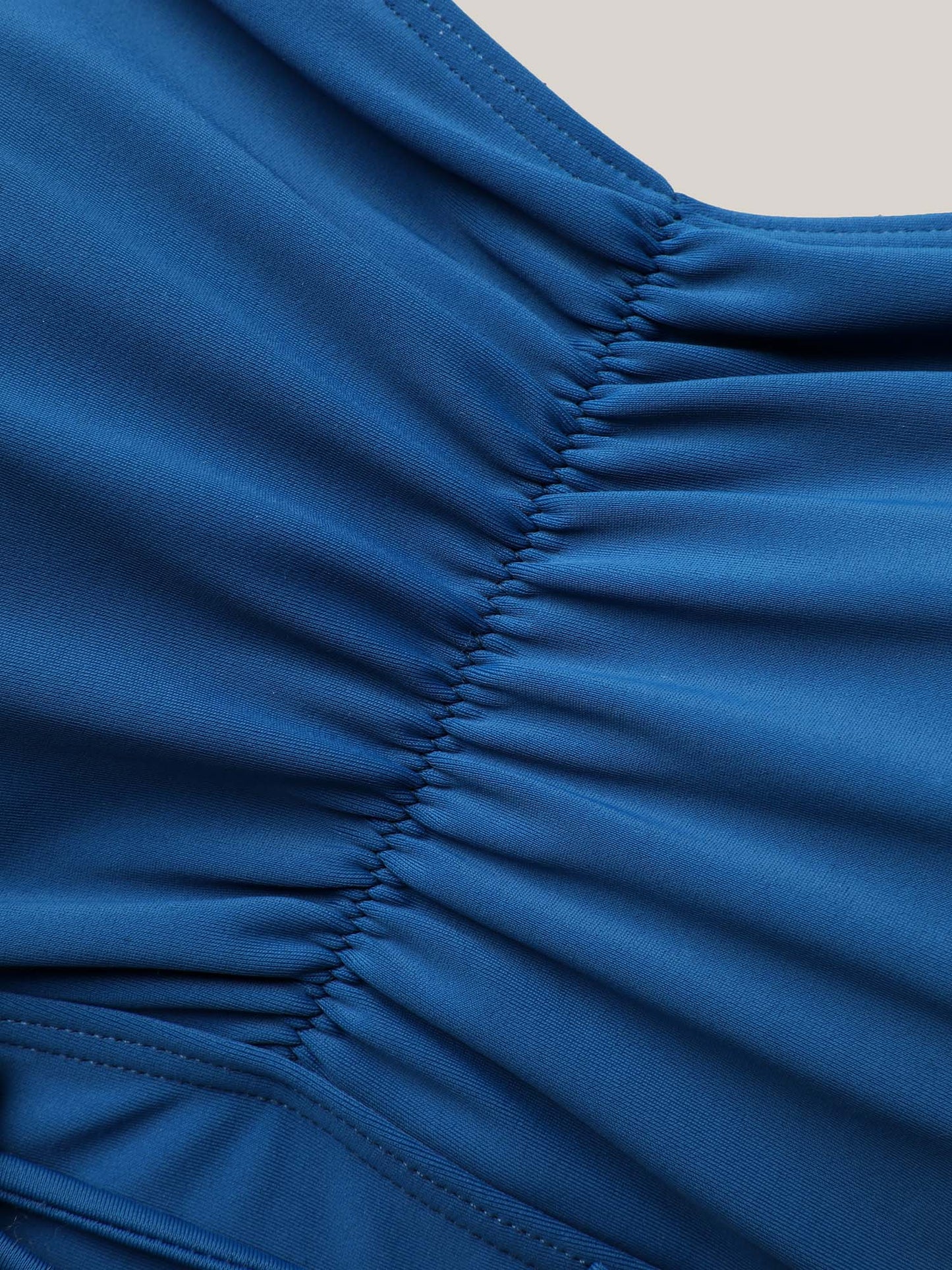 Waist-Tie Ruched Flared Swim Dress