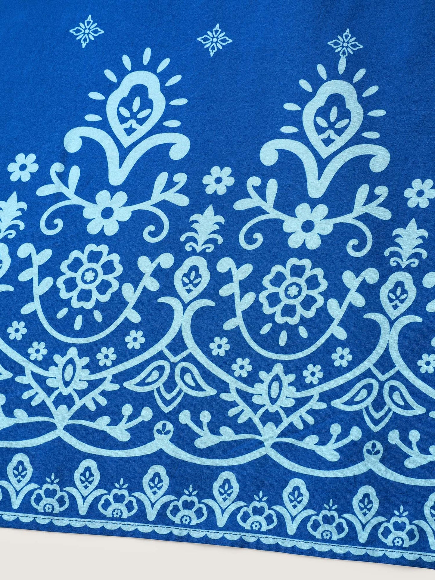 Stretchy Waist Boho Print Midi Dress
