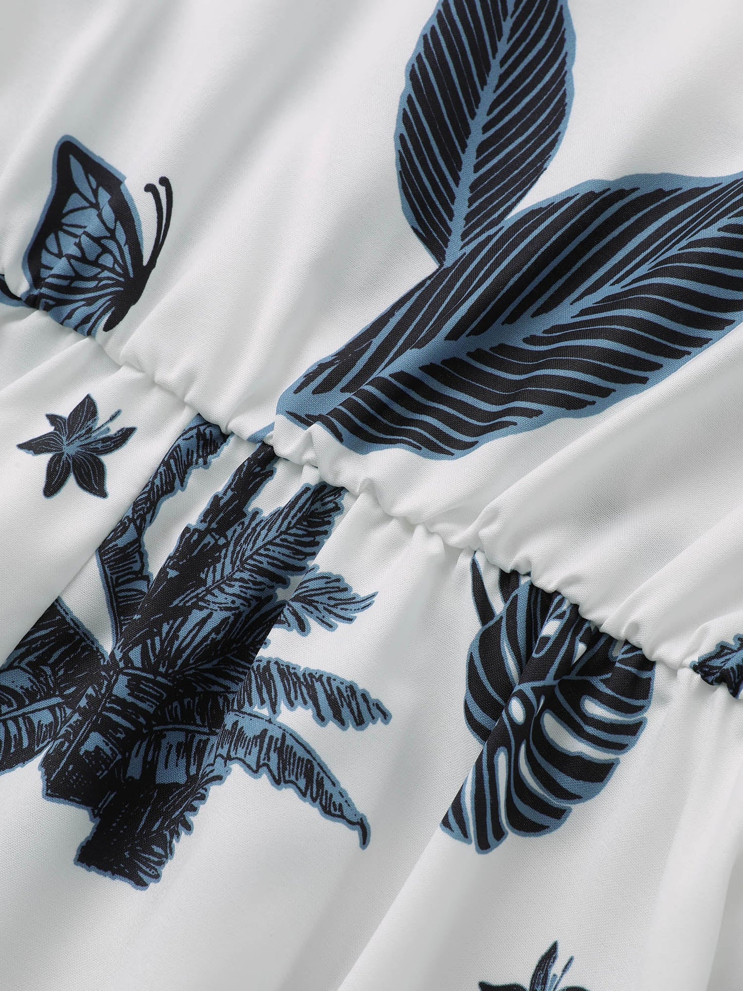 Boho Print Belted Flutters Blouse
