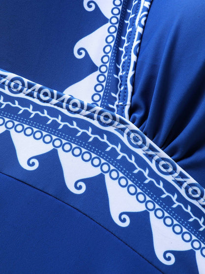 Two-Piece Ocean Print Swimsuit