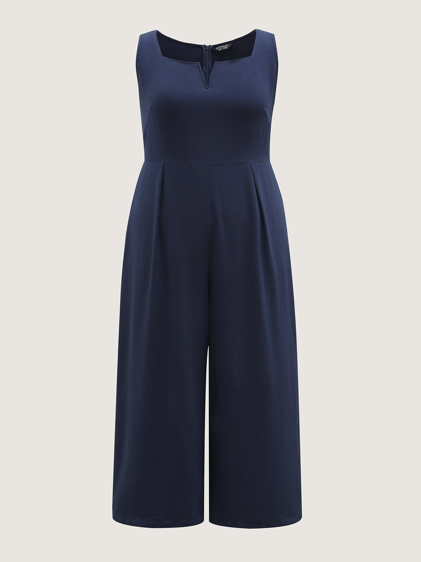 Hidden Zipper Pockets Wide-Leg Jumpsuit