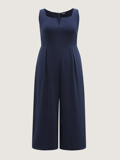 Hidden Zipper Pockets Wide-Leg Jumpsuit