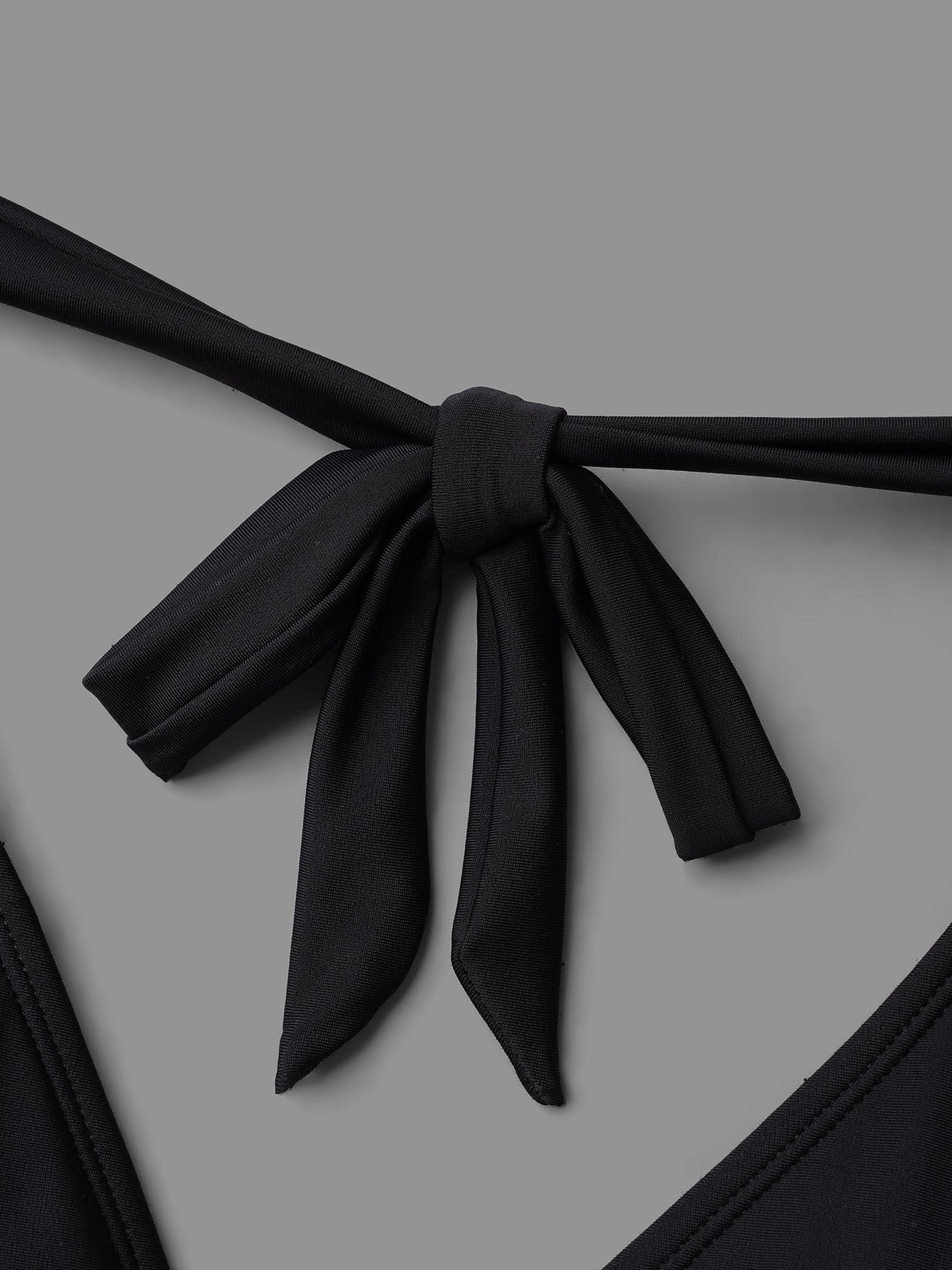 Handkerchief Hem Contrast Webbing Surplice Neck Swim Dress