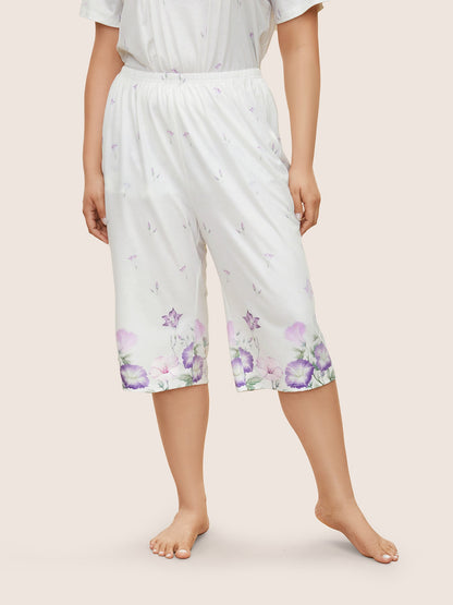 Floral Pleated Button Detail Loungewear Set