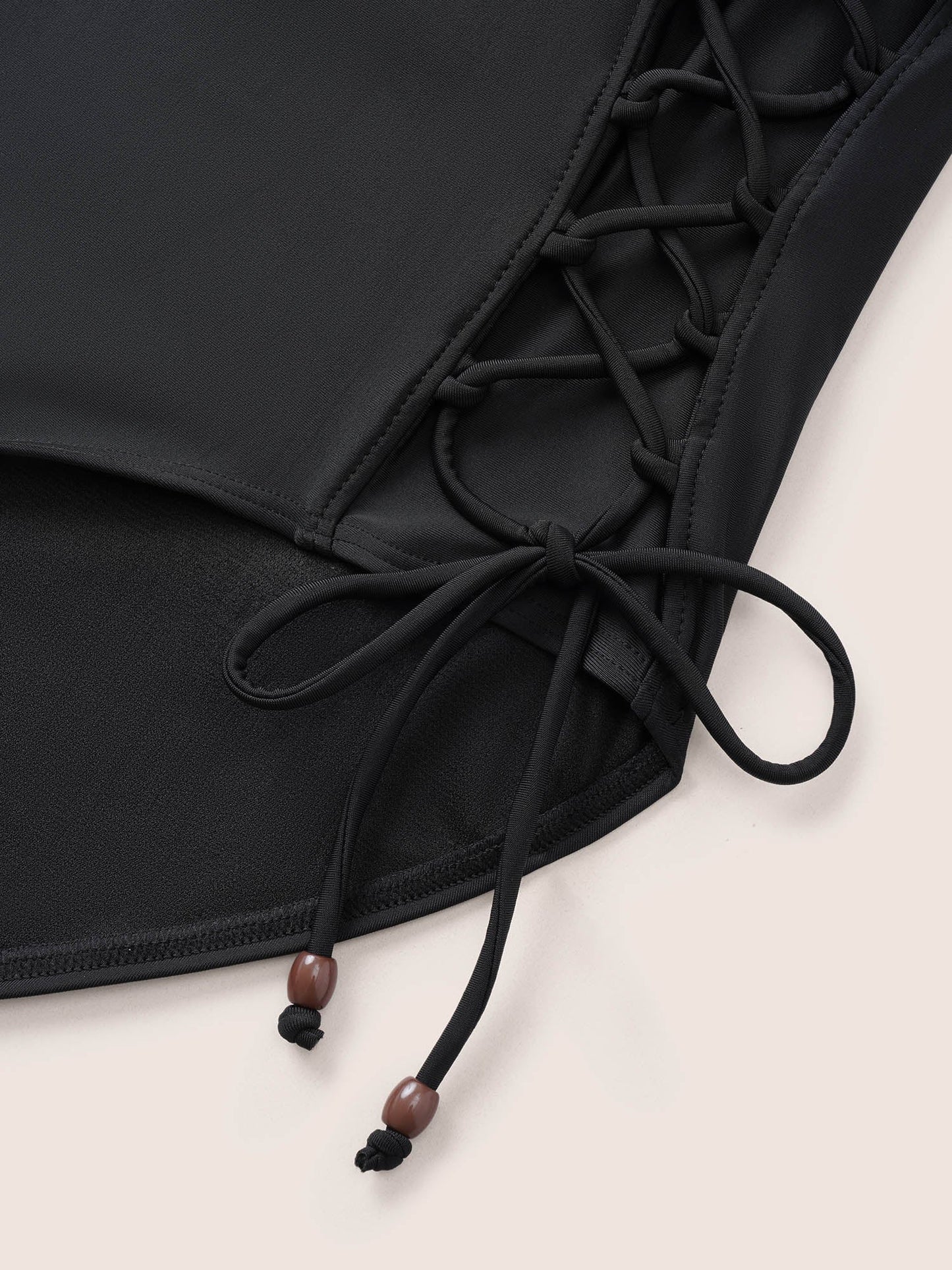 Plain Lace Up Side High Rise Swim Bottom