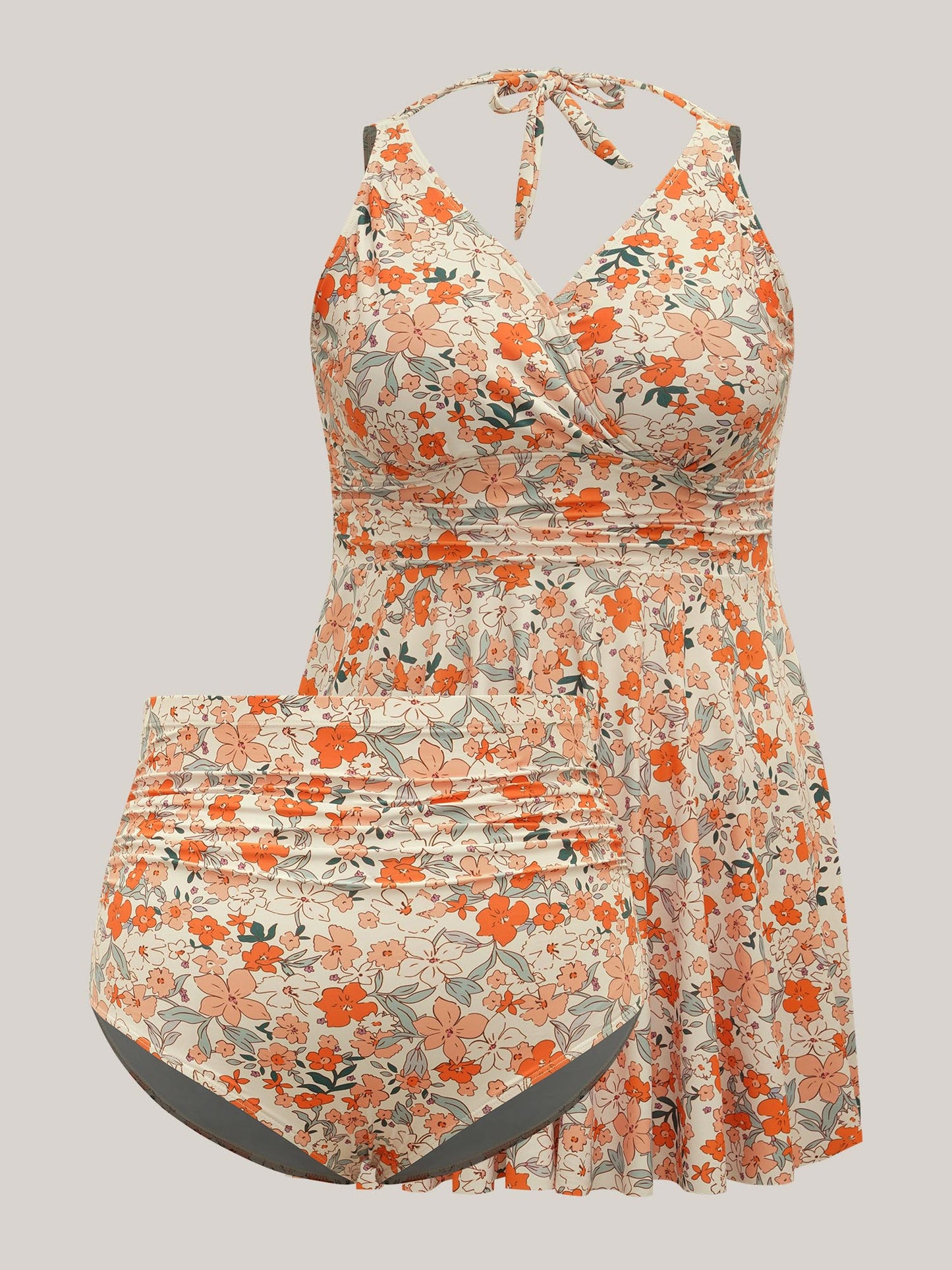 Floral Print Fit and Flare Swim Dress