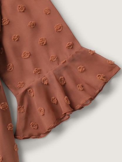 Chiffon Textured Semi Sheer Maxi Dress