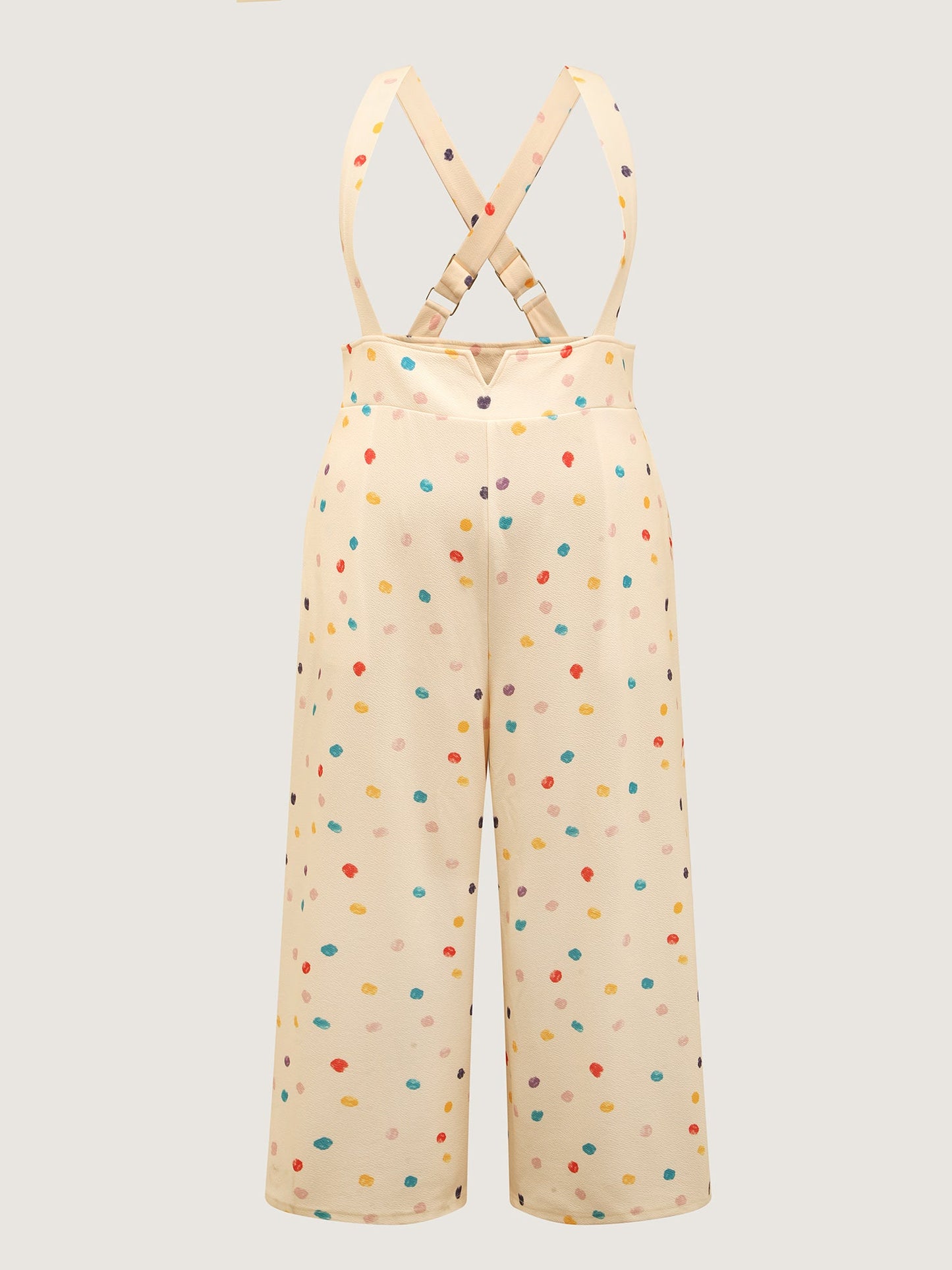 Colorful Polka Dots Cinched-Waist Jumpsuit