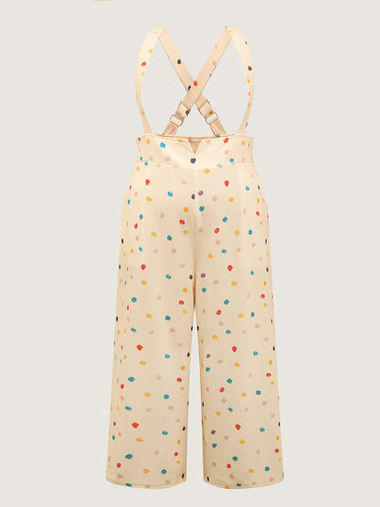 Colorful Polka Dots Cinched-Waist Jumpsuit