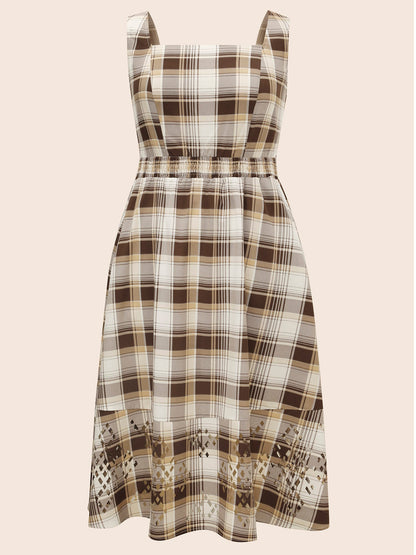 Burntout Hem Waist Defining Midi Dress