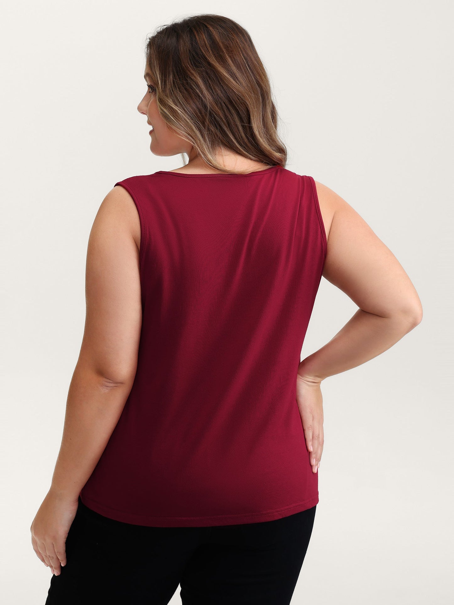 Supersoft Stretchy Cut-Out V-Neck Tank Top
