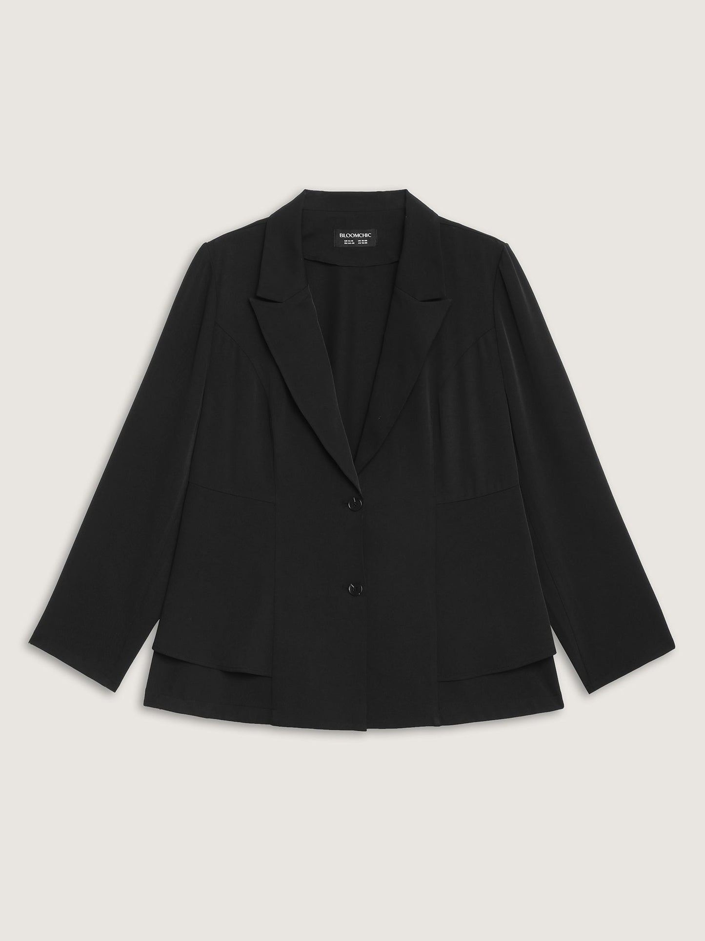 Ruffled Hem Double Button Blazer