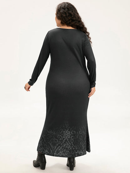 Halloween Skull Print Mermaid Hem Dress