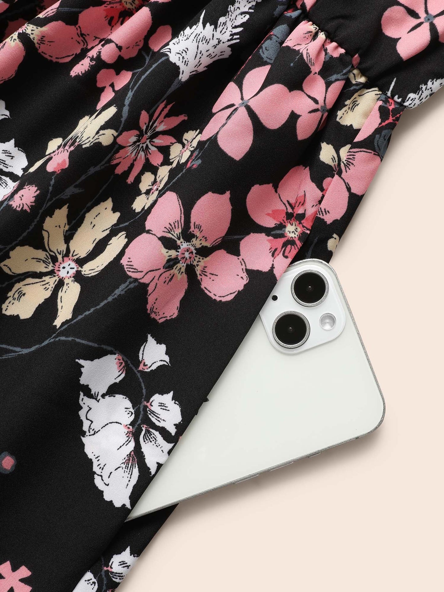 Floral Halter Neck Ruffle Hem Dress