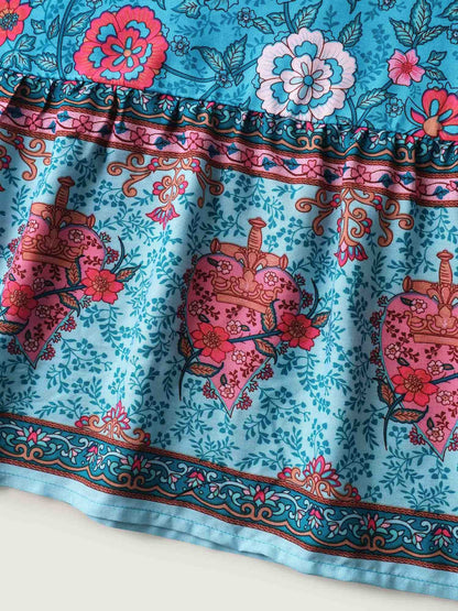 Floral Fun Wide-Waist Maxi Skirt