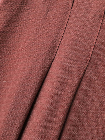 Textured Shirred Cinched-Waist Maxi Dress