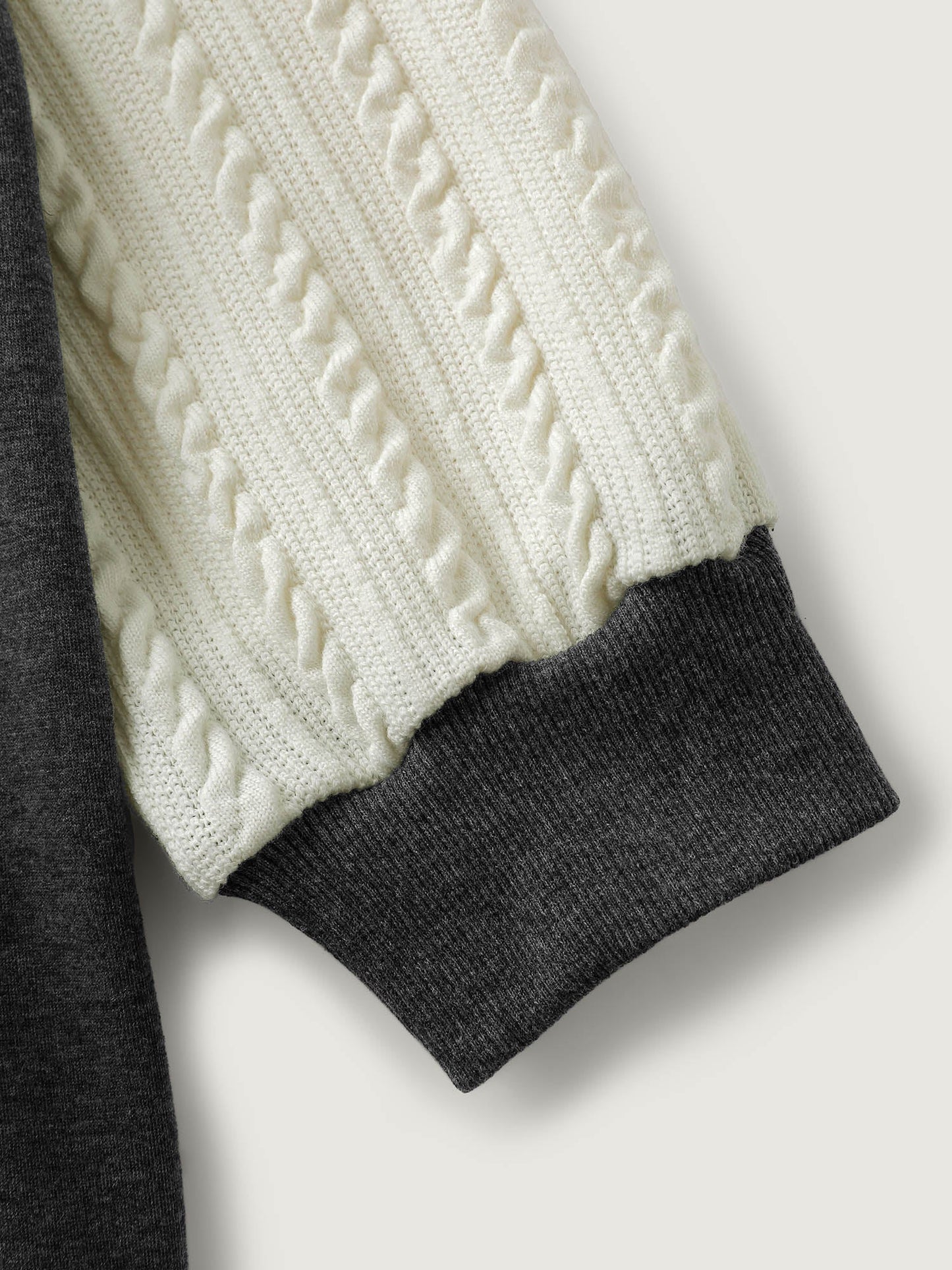 Textured Contrast Drop Shoulder Sweatshirt