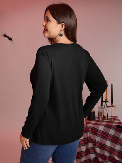 Spiderweb Cut-Out Neckline Fitted T-Shirt
