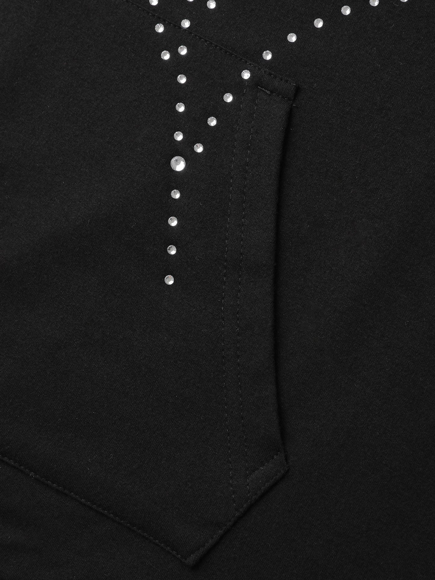 Shimmery Rhinestone Sequin Spiderweb Zipper Hoodie