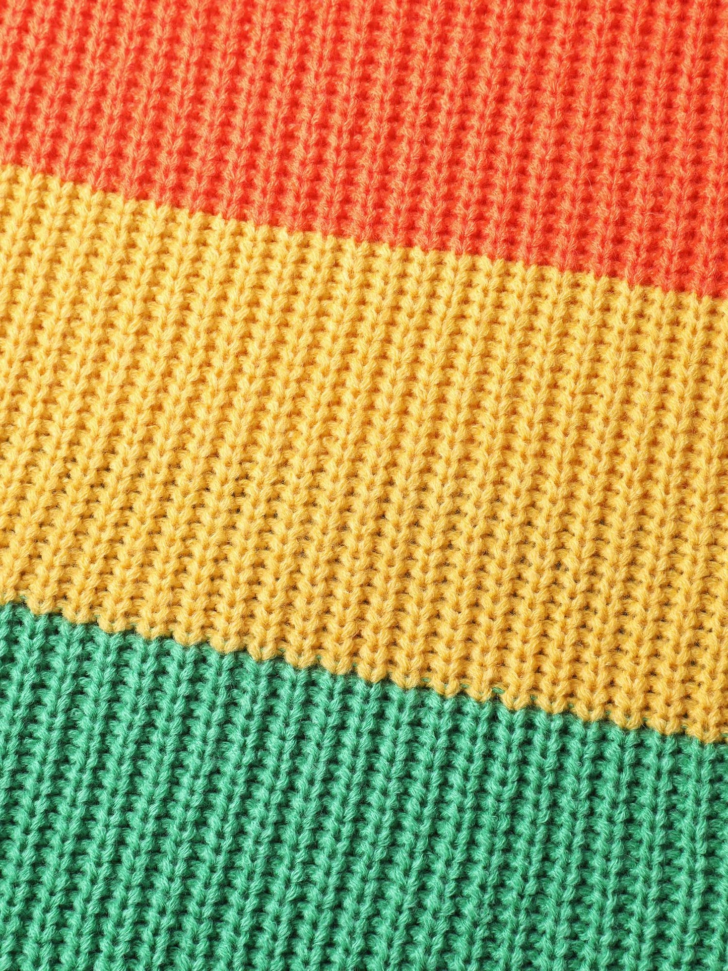Vibrant Color Stripes Round Neck Pullover