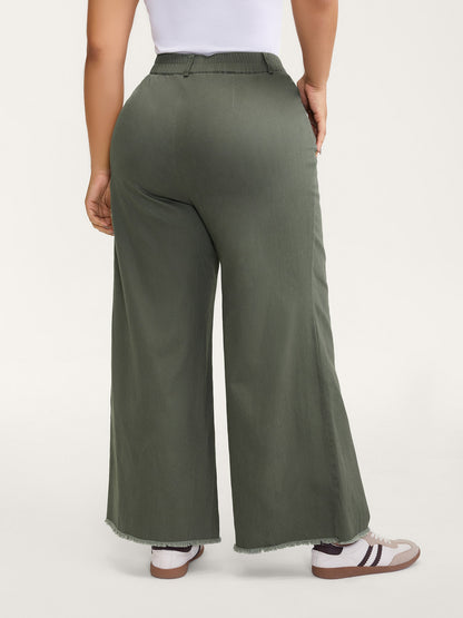 Vintage Wash Flared Hem Bootcut Pants