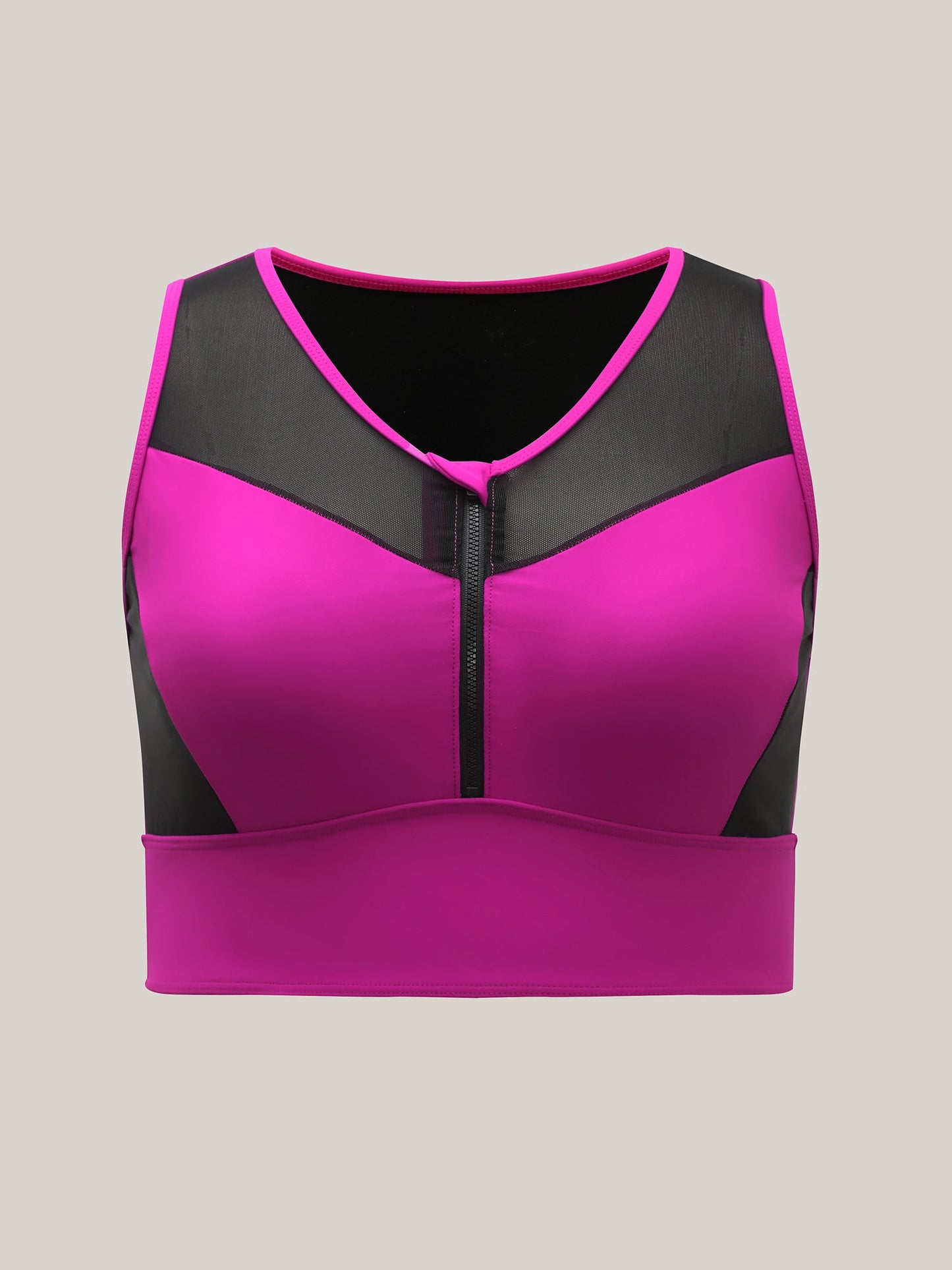 Glide Lock Zipper Color Block Swim Top