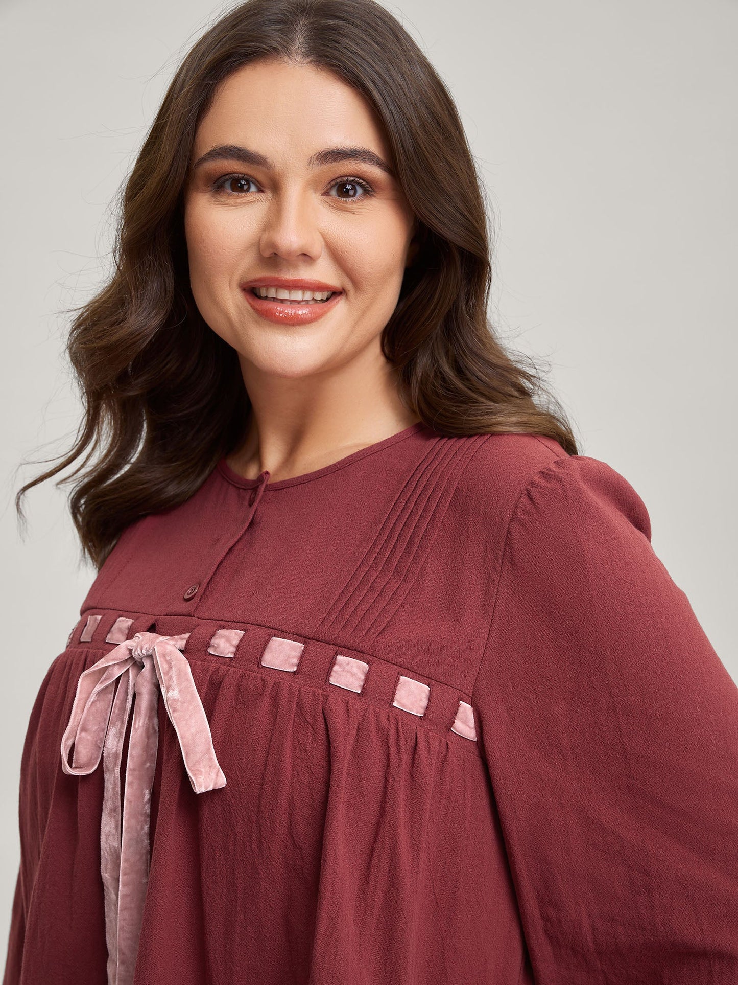 Cotton Webbed Stripe Button A-Line Midi Dress