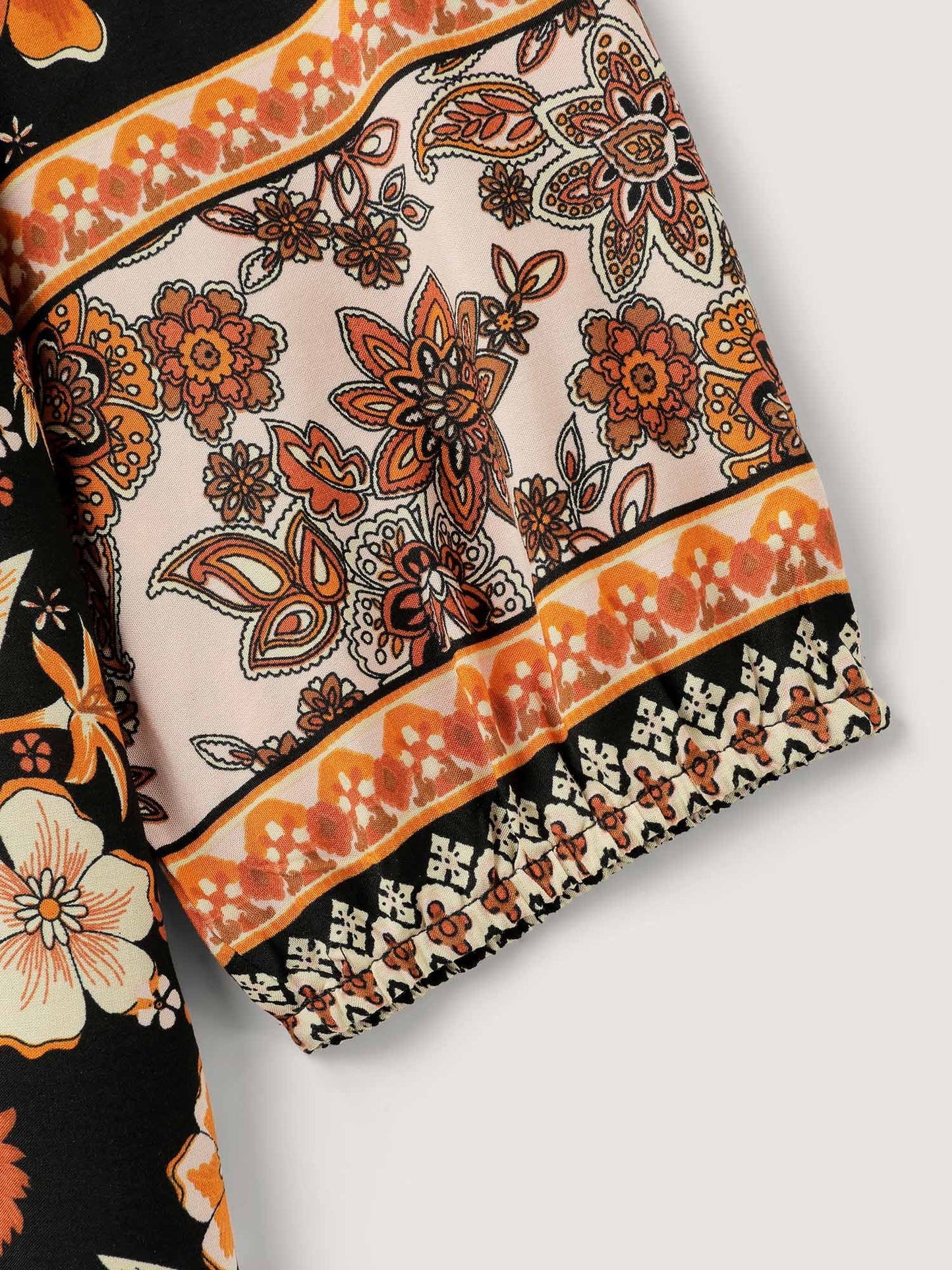 Floral Stretchy Waist Neck-Tie Maxi Dress